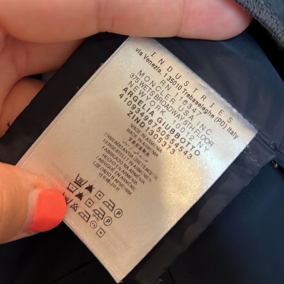 Moncler Argeline Waterproof Rain Wind Breaker Jacket 2 Navy - Picture 4 of 7